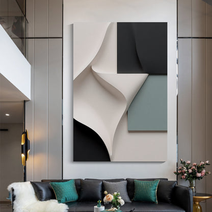 Beige, black, and dark greenWall Sculptures, 3D Wood Wall Art, Minimalist Wall Hanging Home Decor