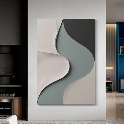 Beige, black, and dark greenWall Sculptures, 3D Wood Wall Art, Minimalist Wall Hanging Home Decor