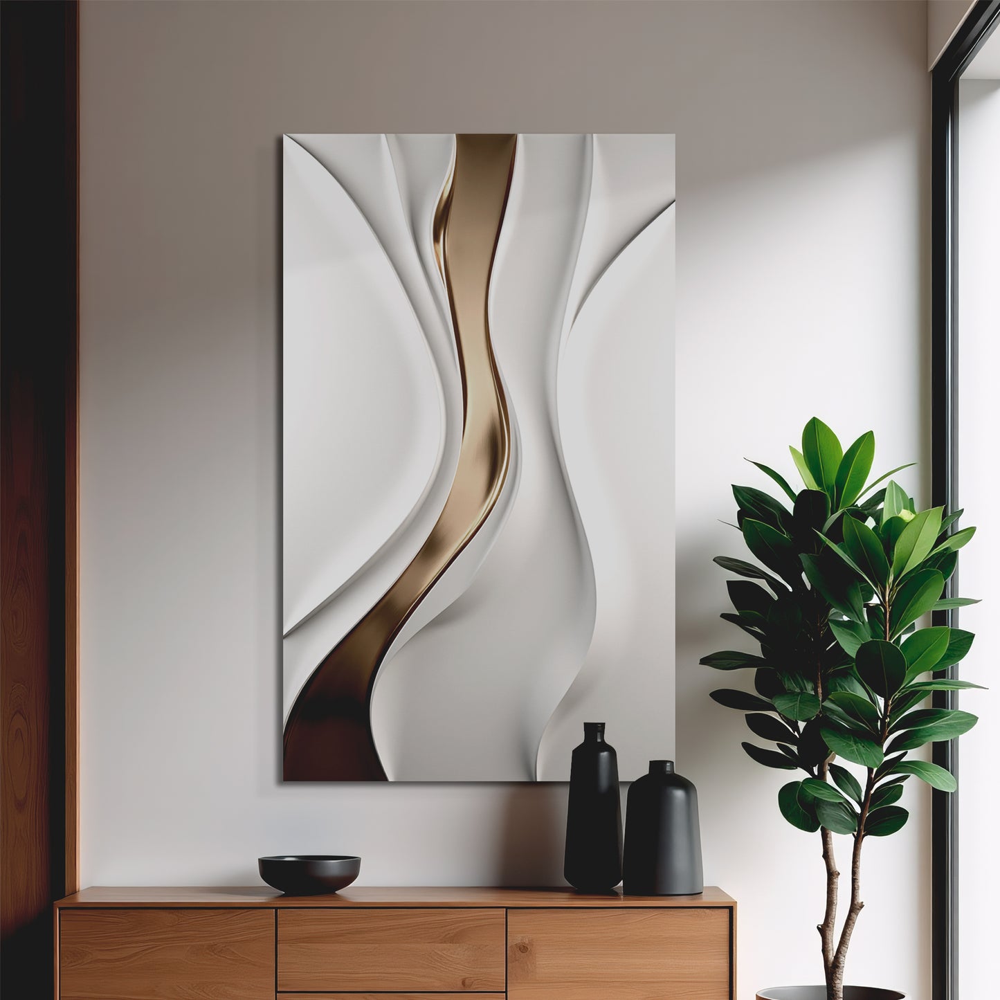 "Flowing gold"3D Wood Wall Art