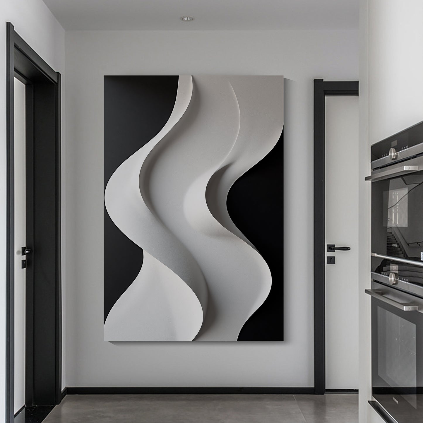 Beige and black Wall Sculptures, 3D Wood Wall Art, Minimalist Wall Hanging Home Decor
