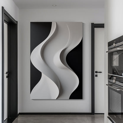 Beige and black Wall Sculptures, 3D Wood Wall Art, Minimalist Wall Hanging Home Decor