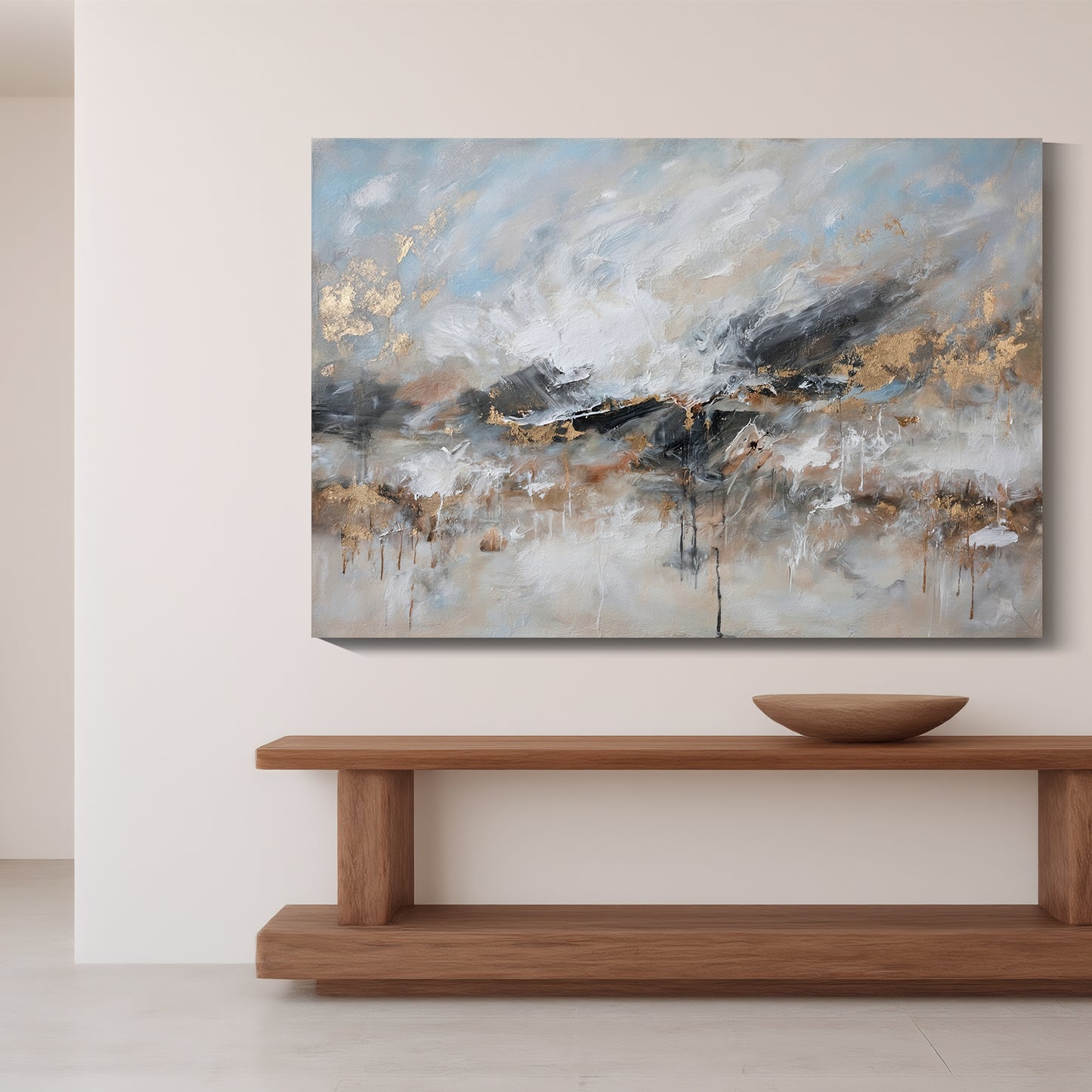 Banner modern abstract wall art, hand-painted oil painting