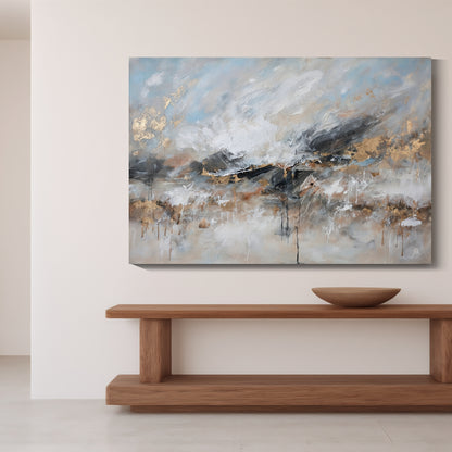 Banner modern abstract wall art, hand-painted oil painting