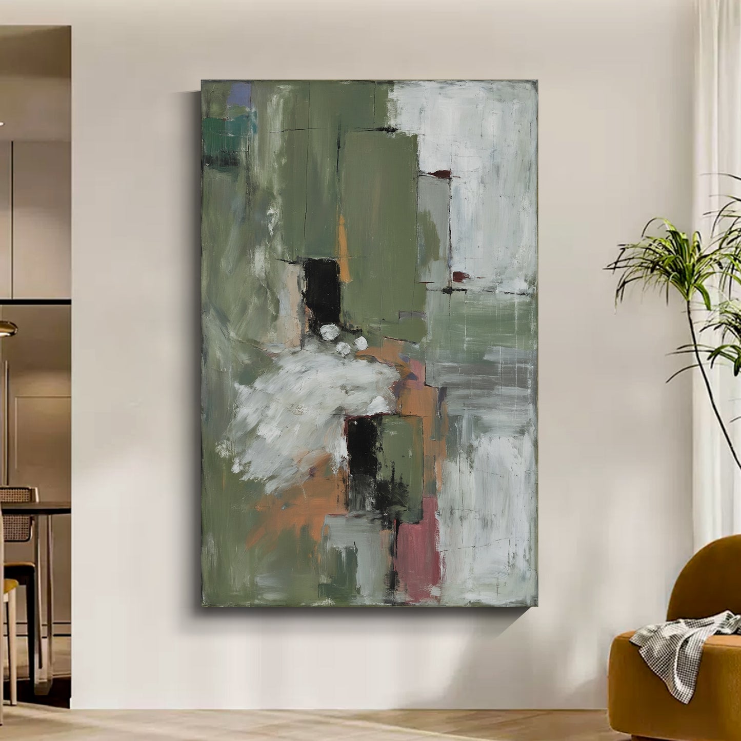 Modern abstract wall art, hand-painted oil painting
