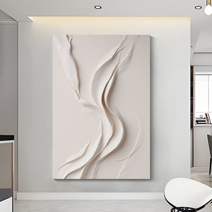 Beige Wall Sculptures, 3D Wood Wall Art, Minimalist Wall Hanging Home Decor