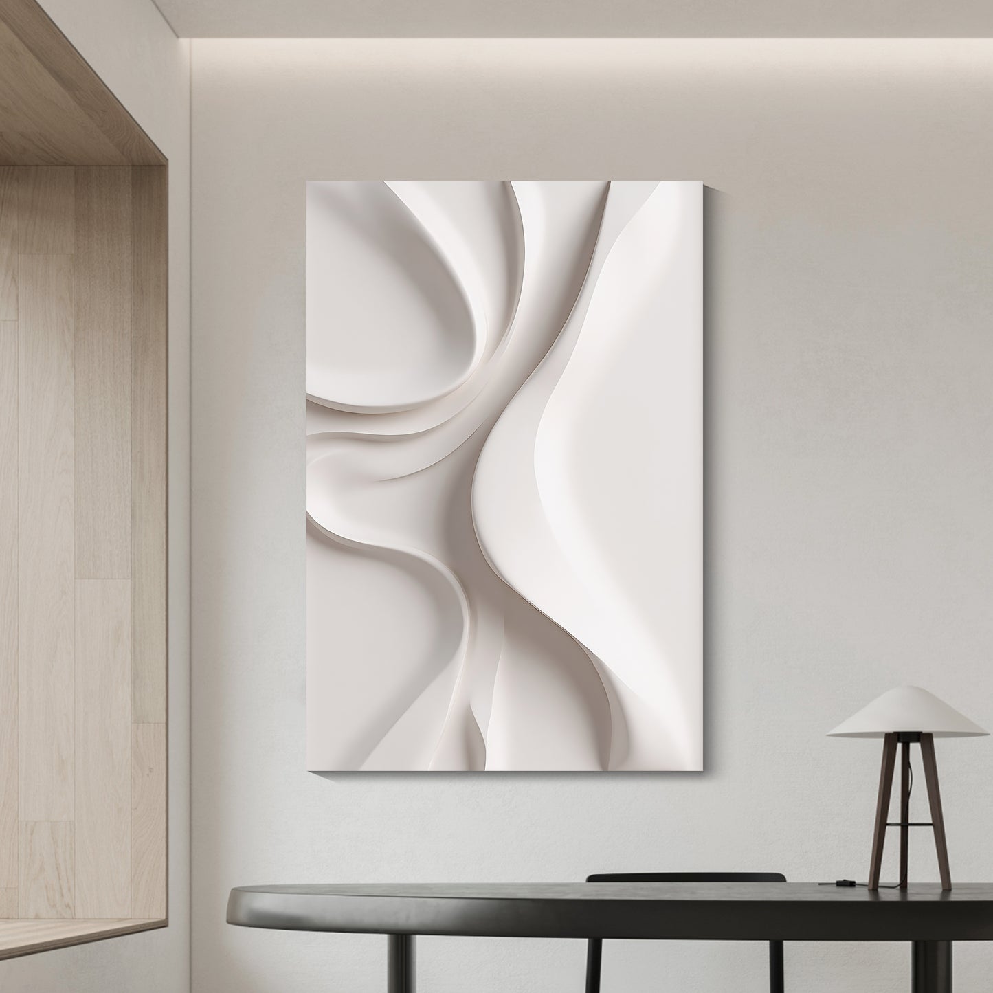 Beige Wall Sculptures, 3D Wood Wall Art, Minimalist Wall Hanging Home Decor
