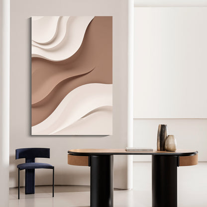 Beige and Brown Wall Sculptures, 3D Wood Wall Art, Minimalist Wall Hanging Home Decor