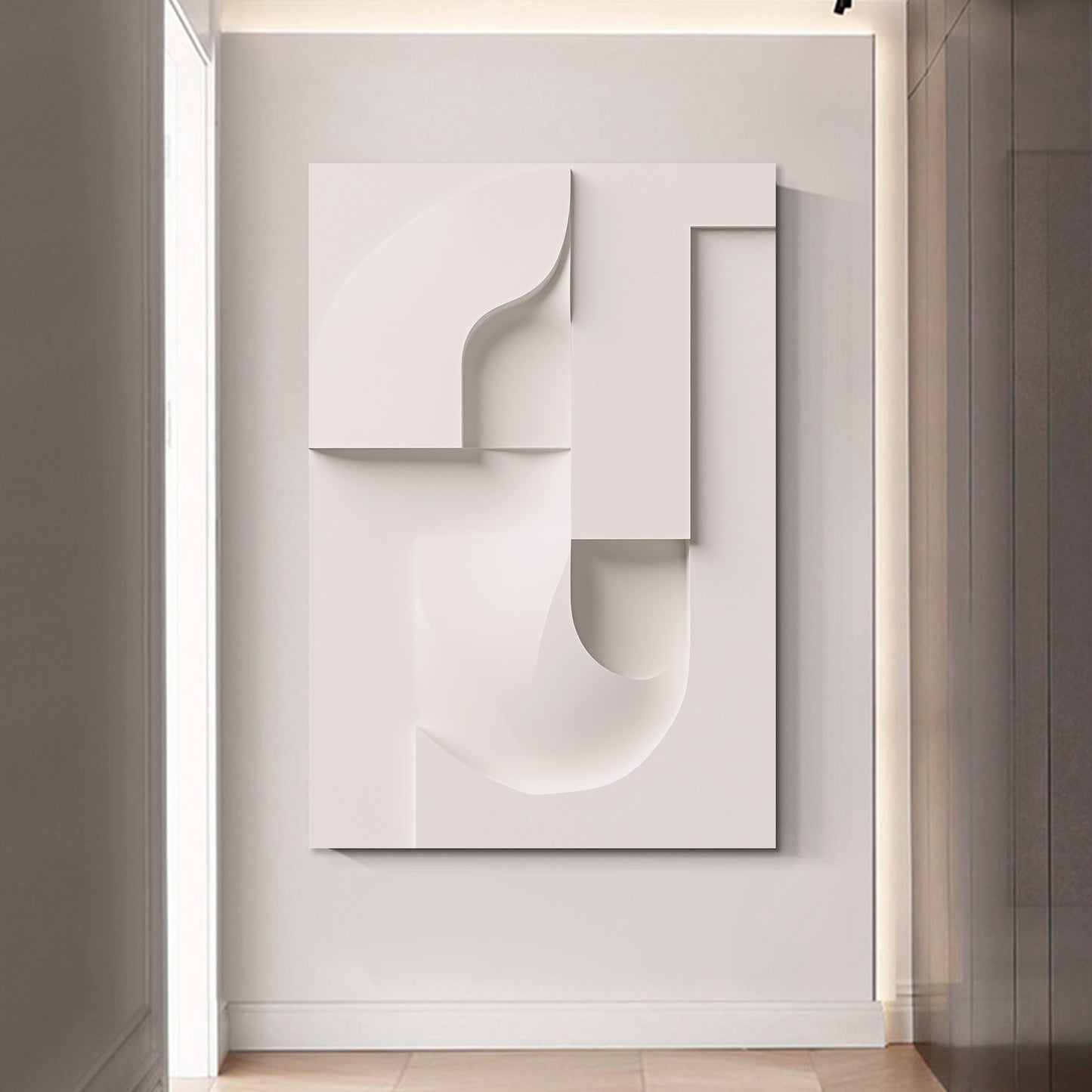 Beige Wall Sculptures, 3D Wood Wall Art, Minimalist Wall Hanging Home Decor
