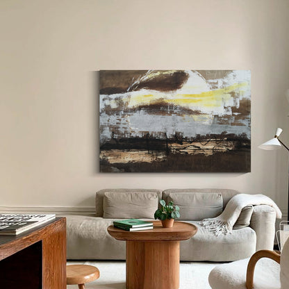 Banner modern abstract wall art, hand-painted oil painting
