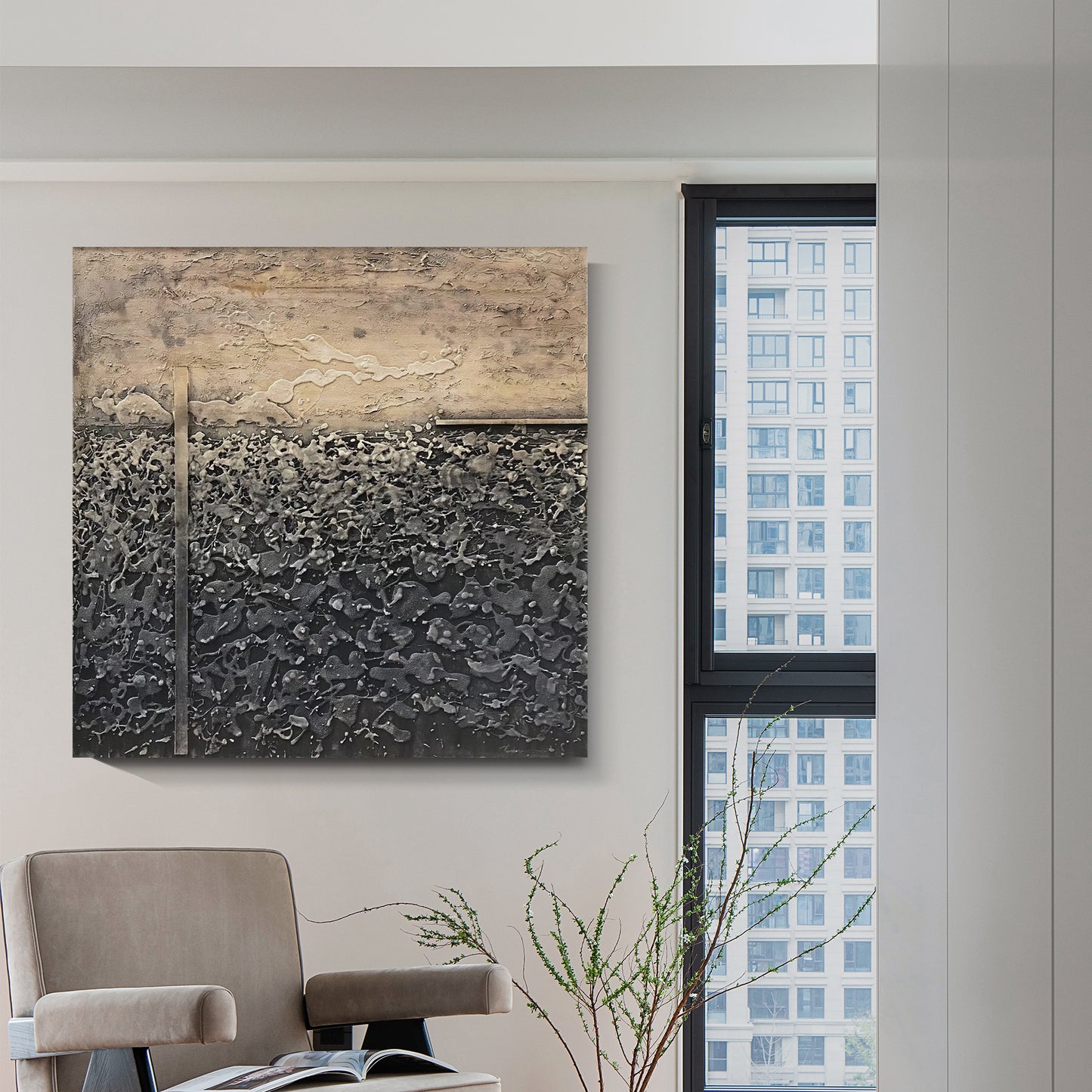 Modern abstract wall art, hand-painted oil painting