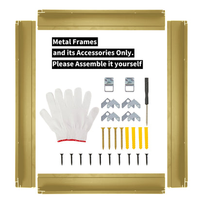 Metal Floating Picture Frame for Canvas Oil Painting, DIY Canvas Picture Frame, 1.5 Inch Depth for Canvas Prints Wall Art/Portrait/Landscape Living Room Bedroom Kitchen Decor (gold)