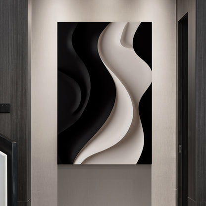 Beige and black Wall Sculptures, 3D Wood Wall Art, Minimalist Wall Hanging Home Decor