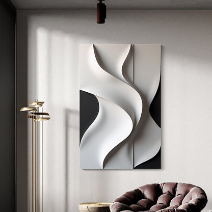 Beige and black Wall Sculptures, 3D Wood Wall Art, Minimalist Wall Hanging Home Decor