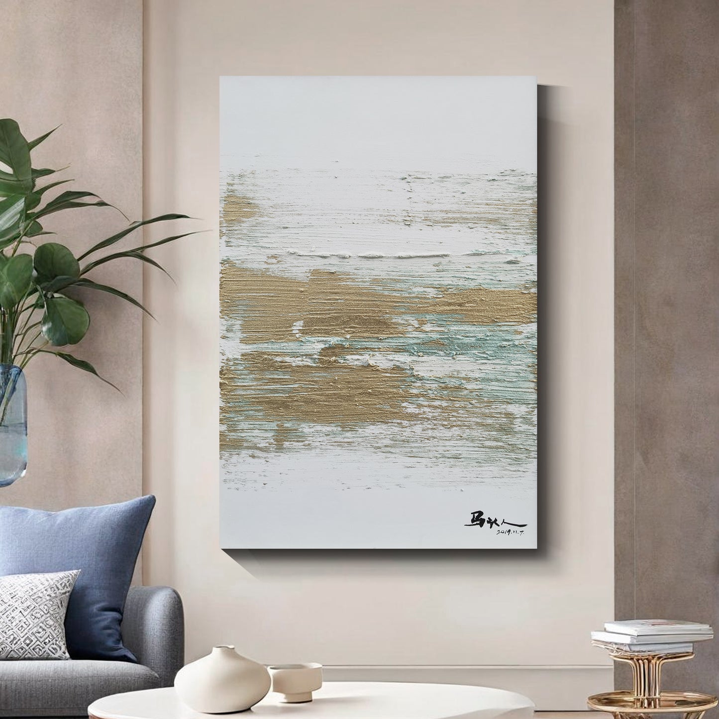 Modern abstract wall art, hand-painted oil painting