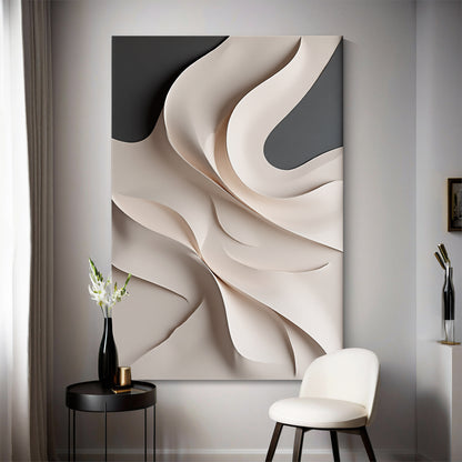 Beige and black Wall Sculptures, 3D Wood Wall Art, Minimalist Wall Hanging Home Decor
