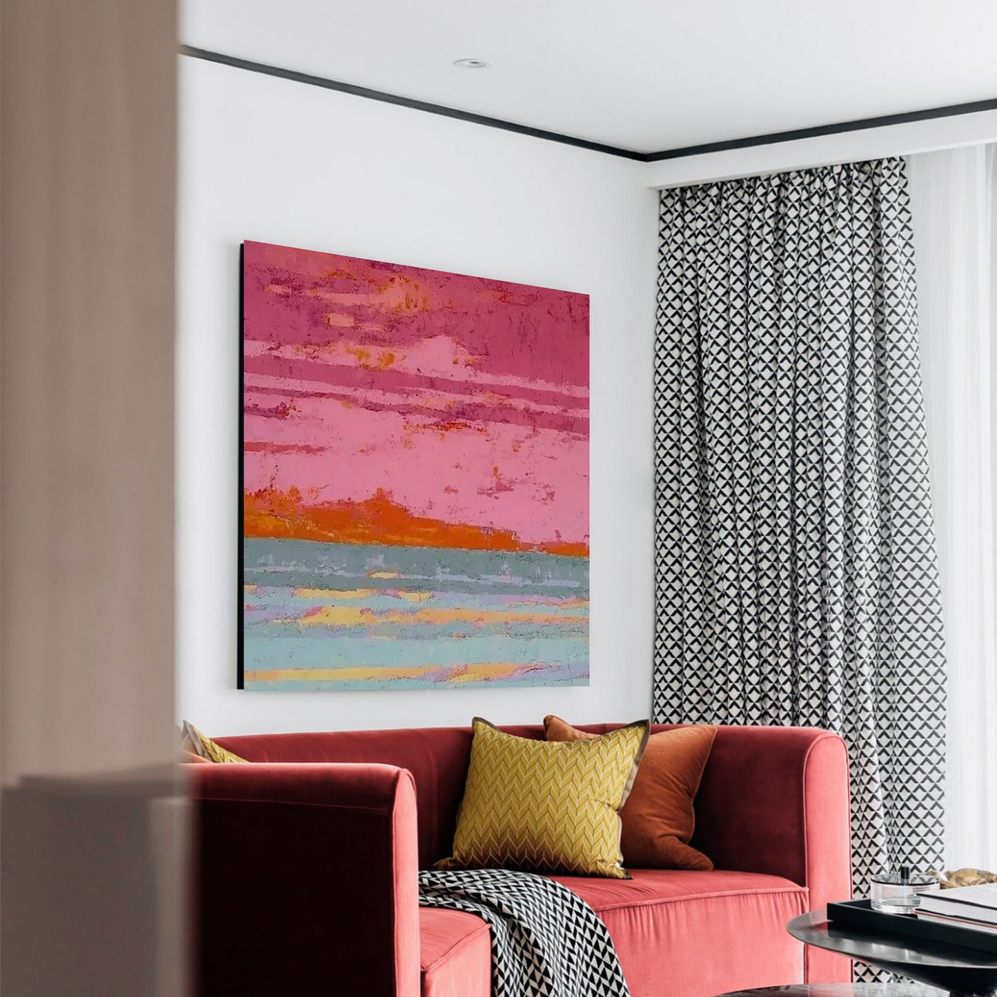 Modern abstract wall art, hand-painted oil painting