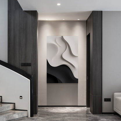 Beige and black Wall Sculptures, 3D Wood Wall Art, Minimalist Wall Hanging Home Decor