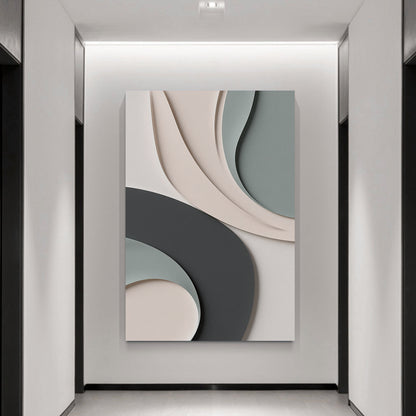 Beige, black, and dark greenWall Sculptures, 3D Wood Wall Art, Minimalist Wall Hanging Home Decor