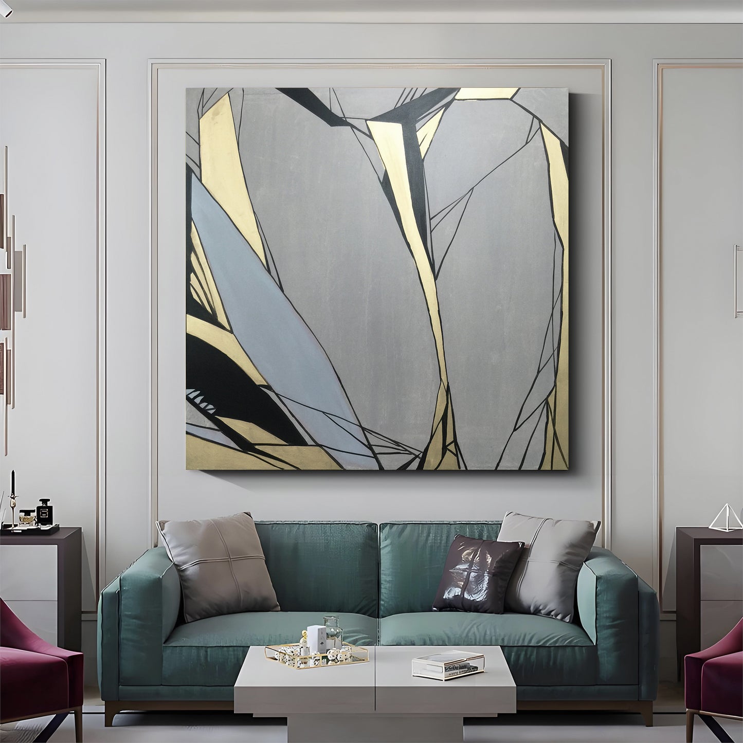 Modern abstract wall art, hand-painted oil painting