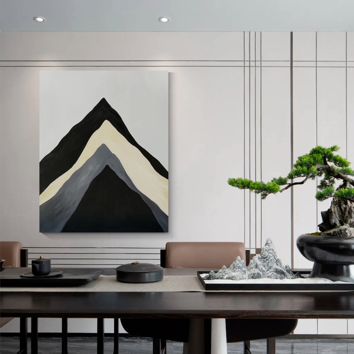 Modern minimalist wall art, hand-painted oil painting