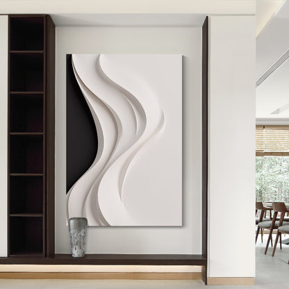 Beige and black Wall Sculptures, 3D Wood Wall Art, Minimalist Wall Hanging Home Decor