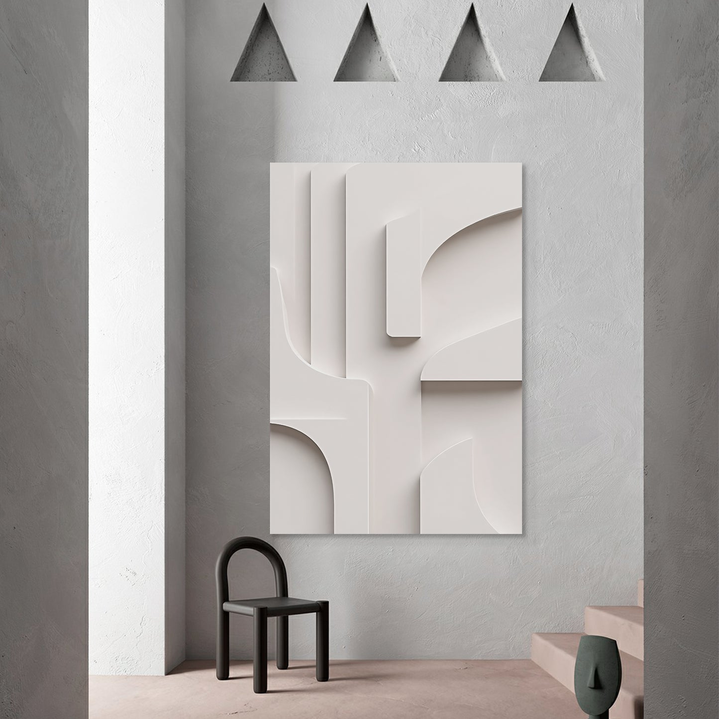 Beige Wall Sculptures, 3D Wood Wall Art, Minimalist Wall Hanging Home Decor