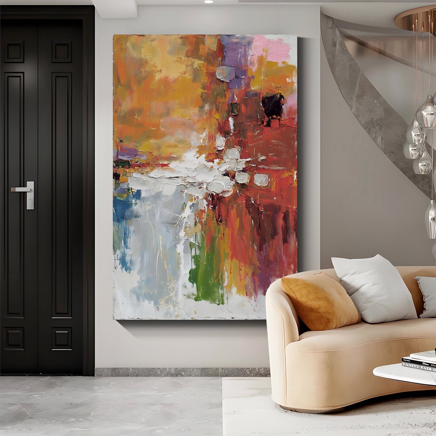 Modern abstract wall art, hand-painted oil painting