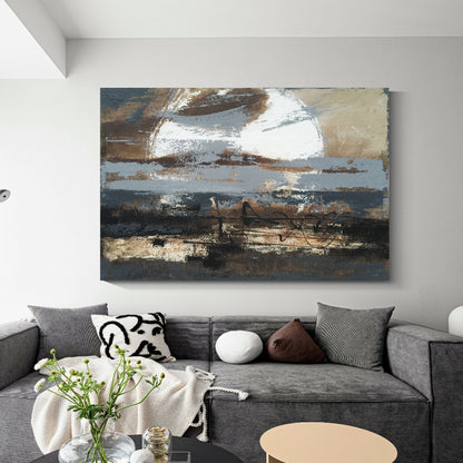 Banner modern abstract wall art, hand-painted oil painting