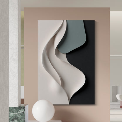 Beige, black, and dark greenWall Sculptures, 3D Wood Wall Art, Minimalist Wall Hanging Home Decor