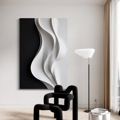 Beige and black Wall Sculptures, 3D Wood Wall Art, Minimalist Wall Hanging Home Decor