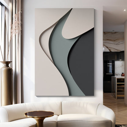Beige, black, and dark greenWall Sculptures, 3D Wood Wall Art, Minimalist Wall Hanging Home Decor