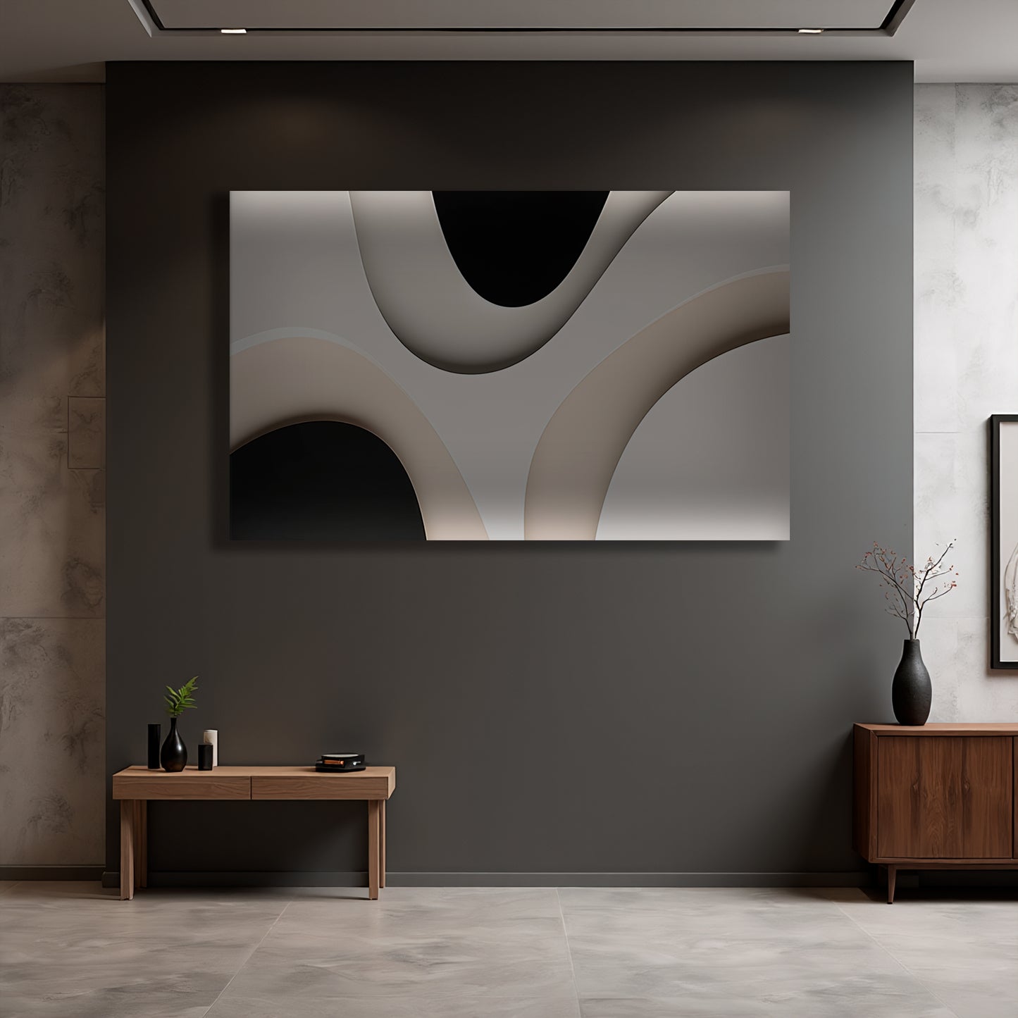 Beige and black Wall Sculptures, 3D Wood Wall Art, Minimalist Wall Hanging Home Décor
