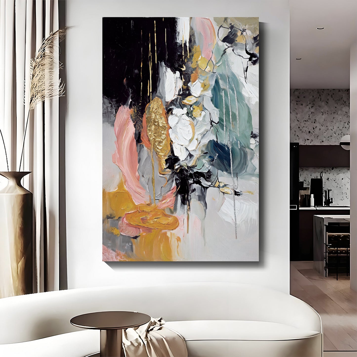 Modern abstract wall art, hand-painted oil painting