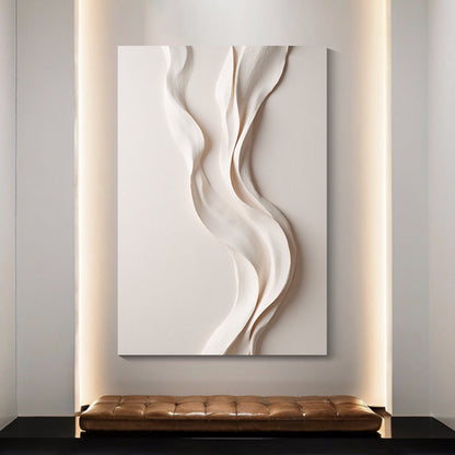 Beige Wall Sculptures, 3D Wood Wall Art, Minimalist Wall Hanging Home Decor