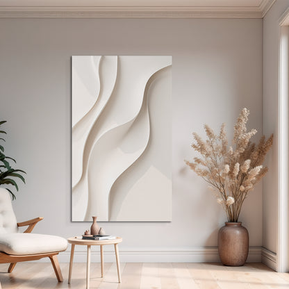 Beige Wall Sculptures, 3D Wood Wall Art, Minimalist Wall Hanging Home Decor