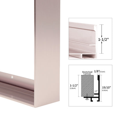 Metal Floating Picture Frame for Canvas Oil Painting, DIY Canvas Picture Frame, 1.5 Inch Depth for Canvas Prints Wall Art/Portrait/Landscape Living Room Bedroom Kitchen Decor (rose gold)