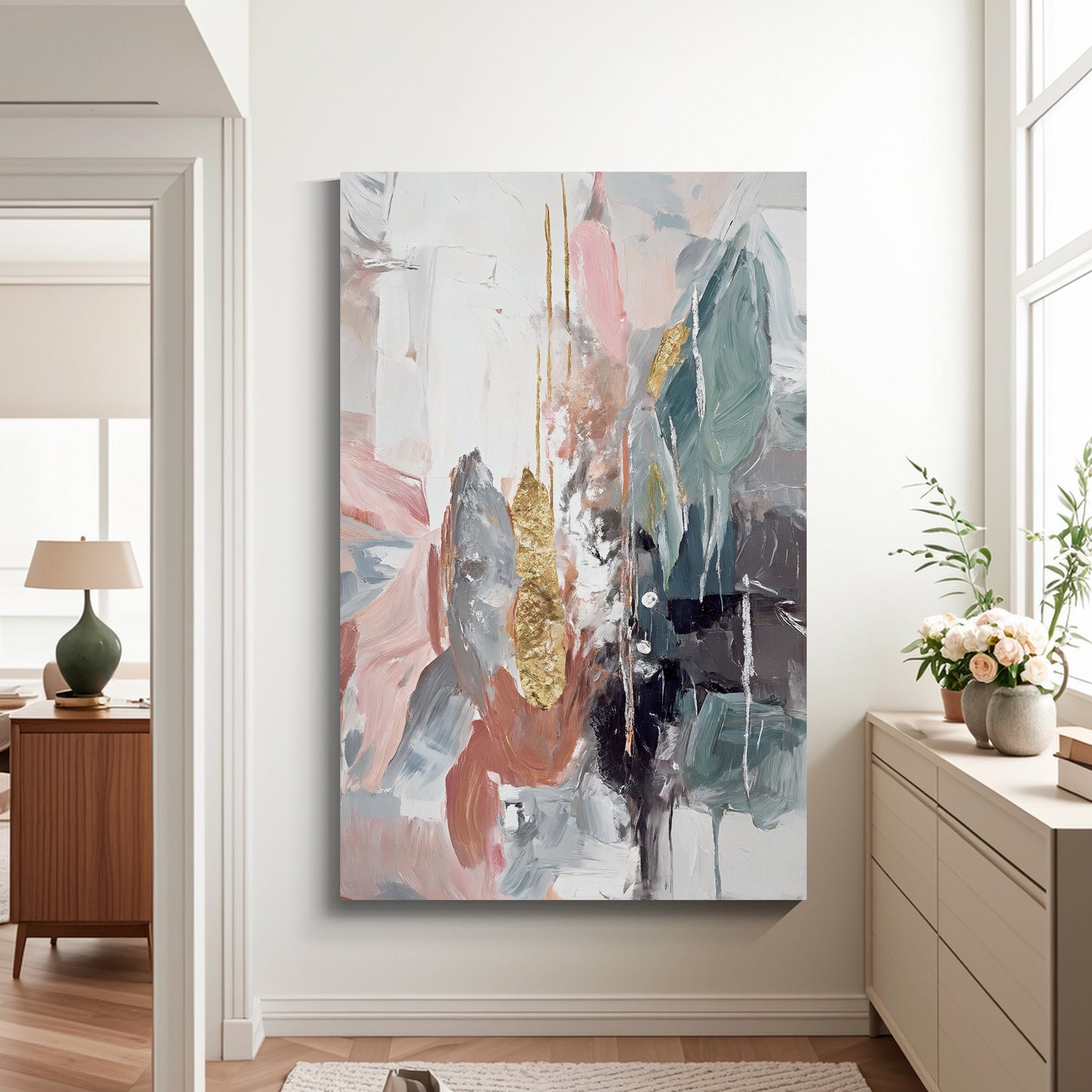 Modern abstract wall art, hand-painted oil painting