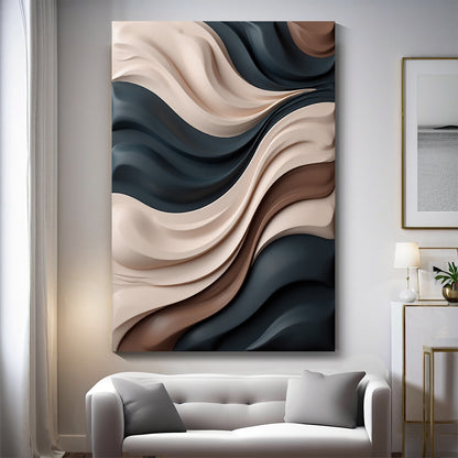 Beige and Brown dark green Wall Sculptures, 3D Wood Wall Art, Minimalist Wall Hanging Home Decor