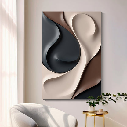 Beige and Brown dark green Wall Sculptures, 3D Wood Wall Art, Minimalist Wall Hanging Home Decor