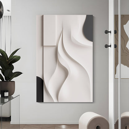 Beige and black Wall Sculptures, 3D Wood Wall Art, Minimalist Wall Hanging Home Decor