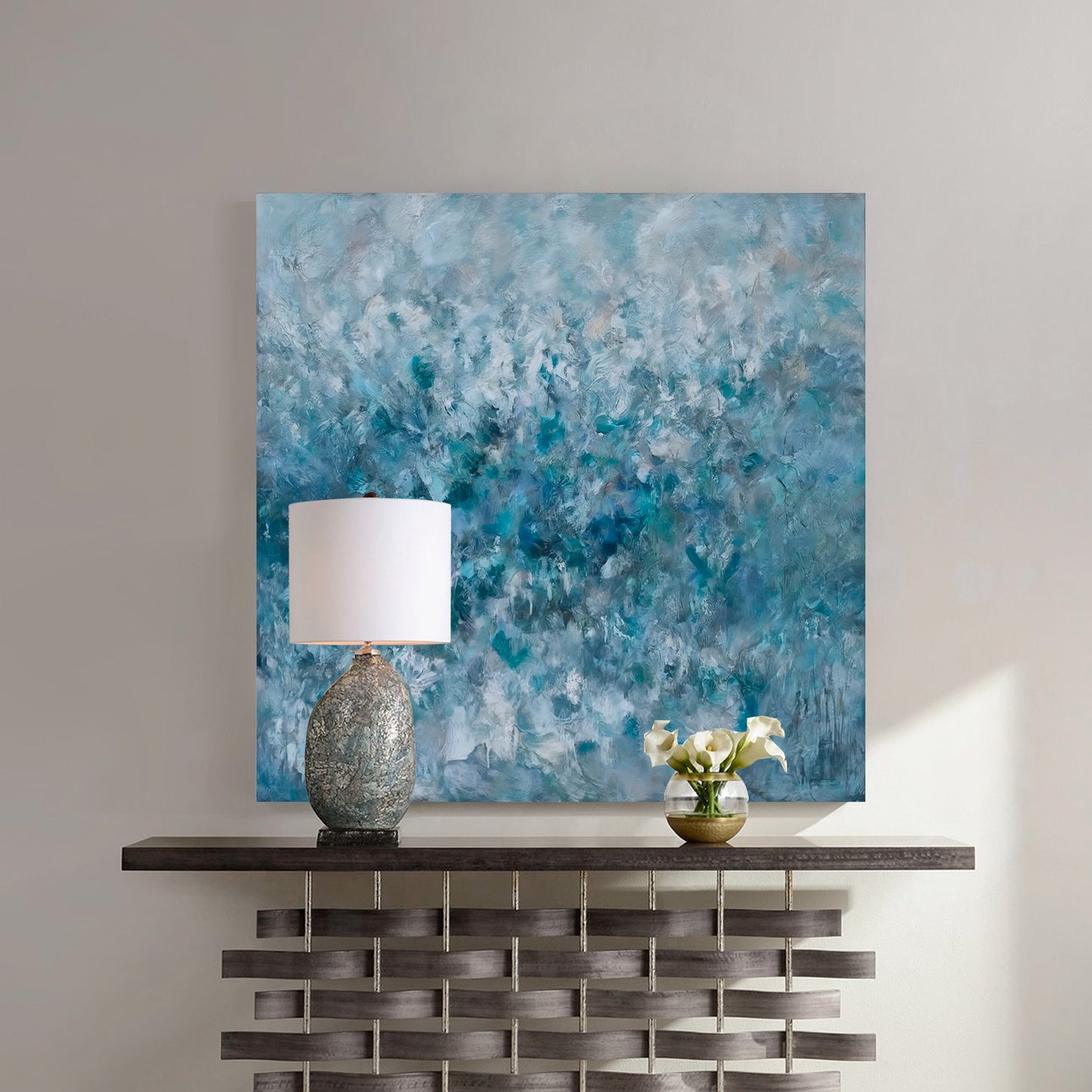 Square modern abstract wall art, hand-painted oil painting