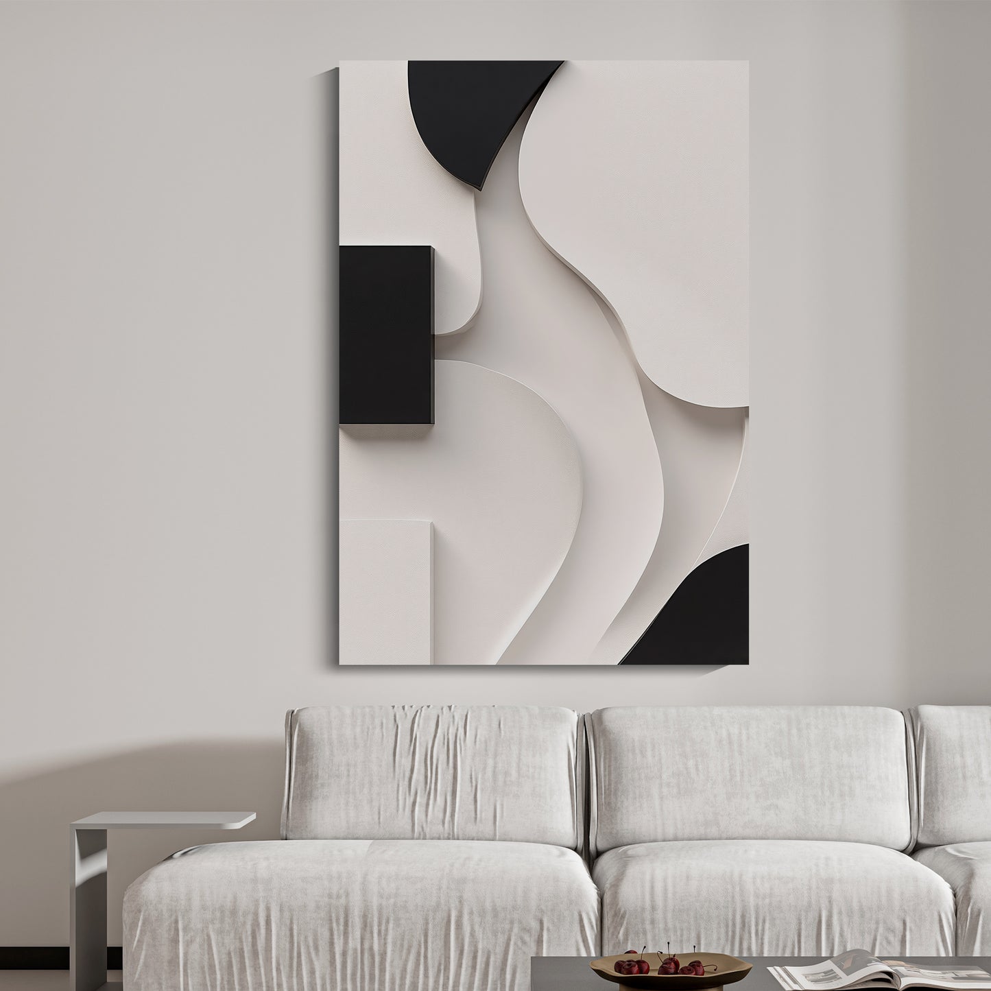 Beige and black Wall Sculptures, 3D Wood Wall Art, Minimalist Wall Hanging Home Decor