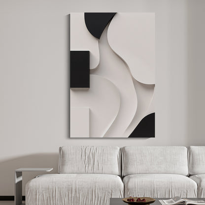 Beige and black Wall Sculptures, 3D Wood Wall Art, Minimalist Wall Hanging Home Decor