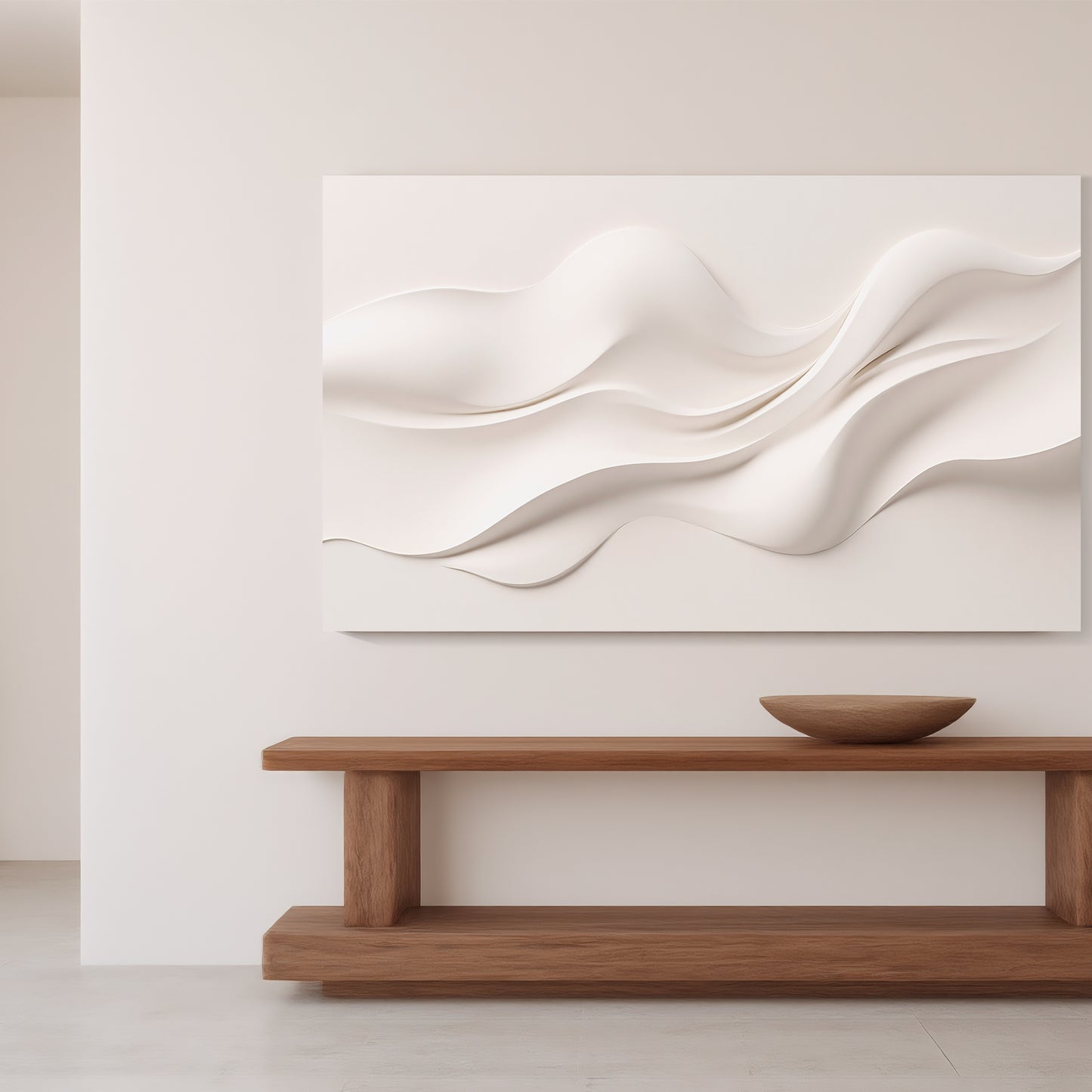 Beige Wall Sculptures, 3D Wood Wall Art, Minimalist Wall Hanging Home Decor