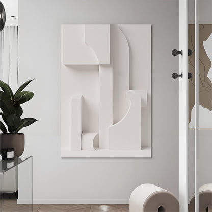 Beige Wall Sculptures, 3D Wood Wall Art, Minimalist Wall Hanging Home Decor