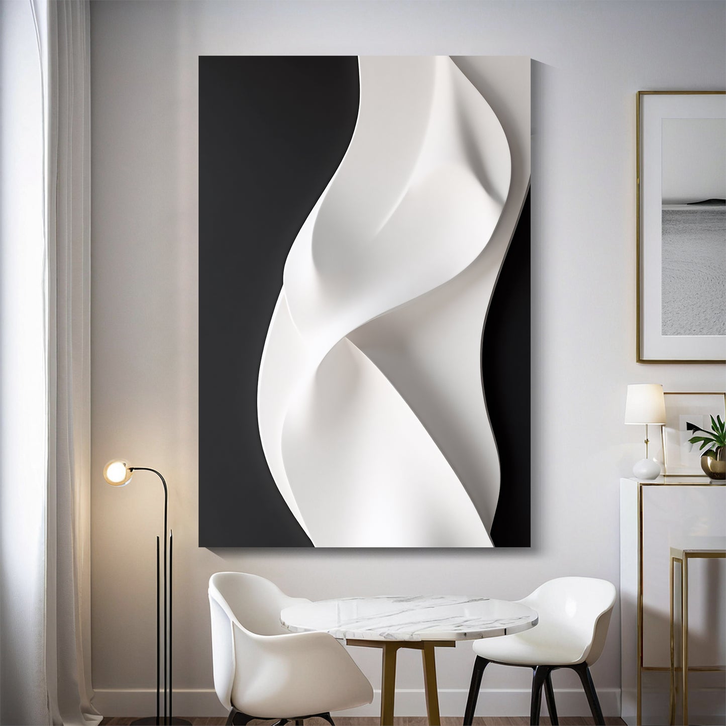 Beige and black Wall Sculptures, 3D Wood Wall Art, Minimalist Wall Hanging Home Decor