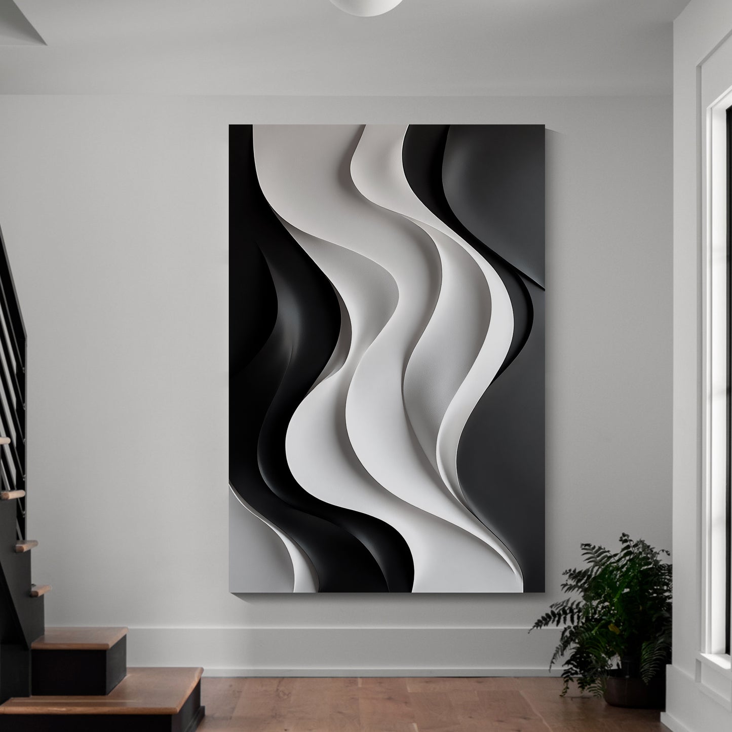 Beige and black Wall Sculptures, 3D Wood Wall Art, Minimalist Wall Hanging Home Decor