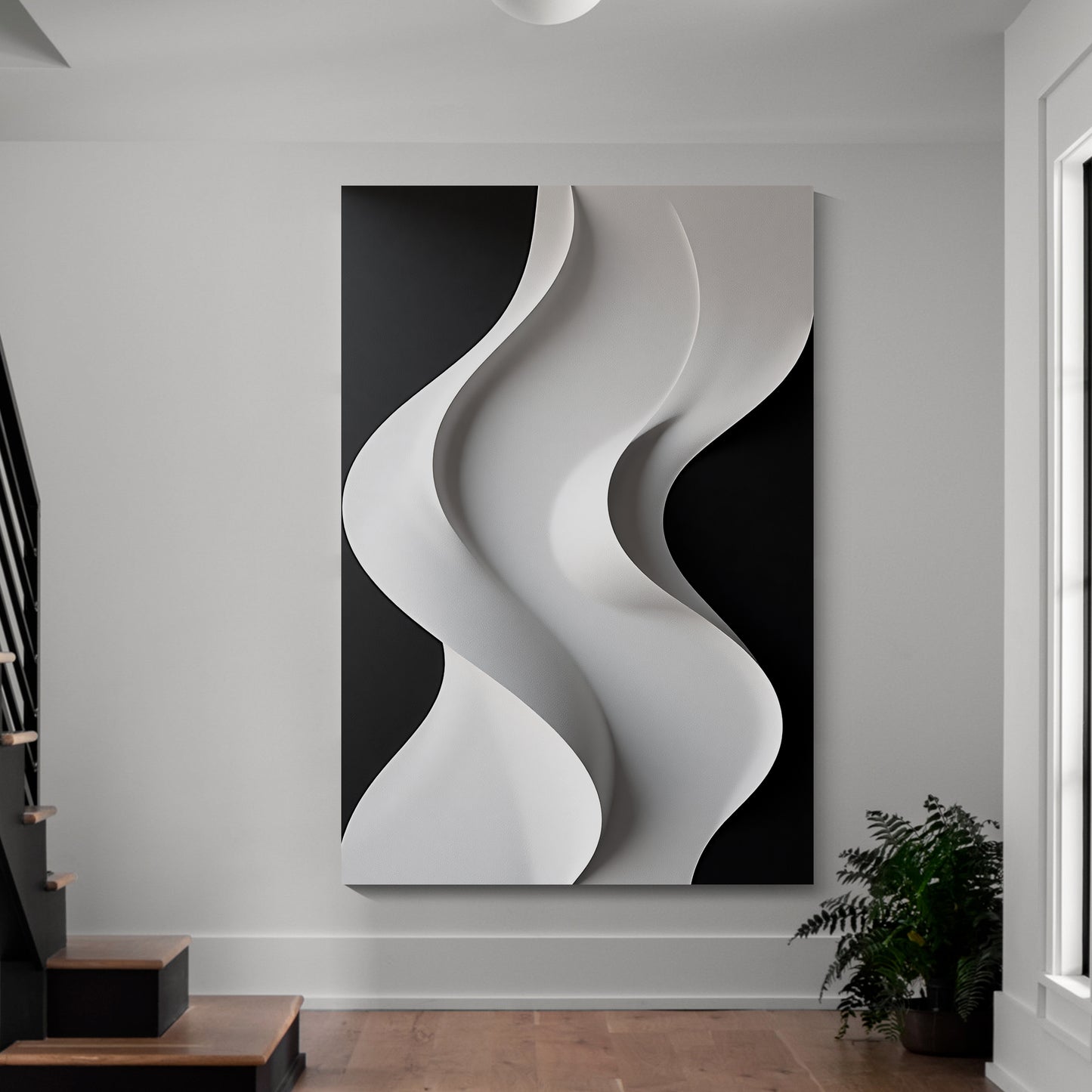 Beige and black Wall Sculptures, 3D Wood Wall Art, Minimalist Wall Hanging Home Decor