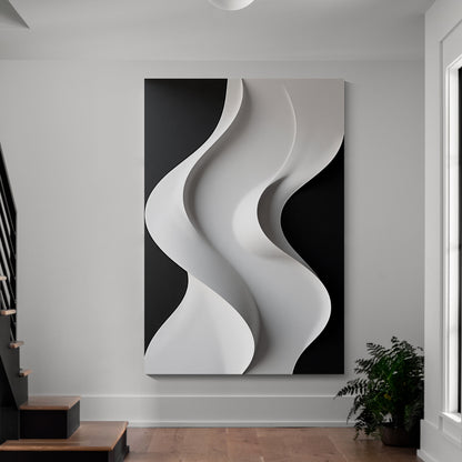 Beige and black Wall Sculptures, 3D Wood Wall Art, Minimalist Wall Hanging Home Decor