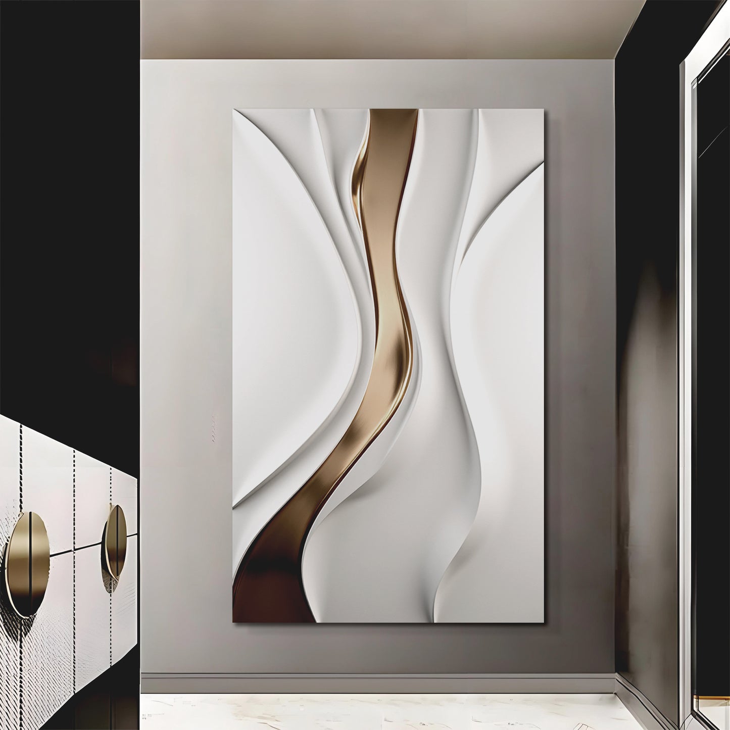"Flowing gold"3D Wood Wall Art